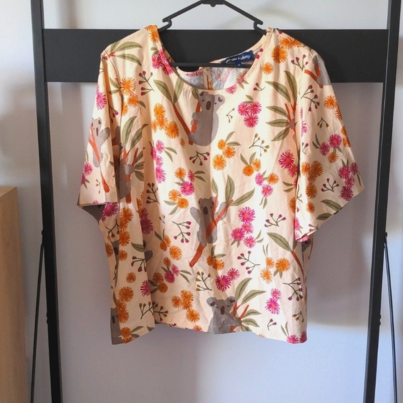 Dangerfield Tops - Gorgeous Princess Highway top with Australian Koala and Native Flora print AU18